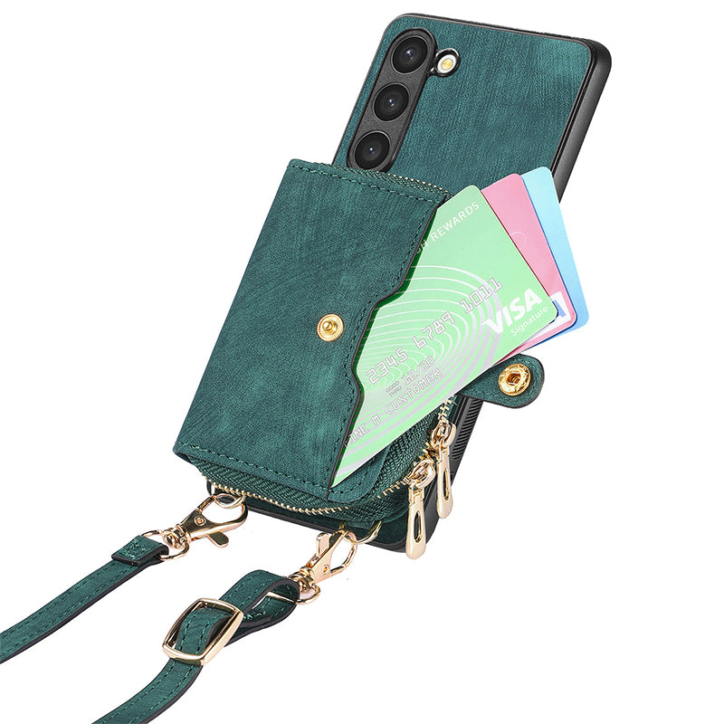 For Samsung Galaxy S23 Zipper Wallet Kickstand Phone Case PU Leather PC TPU Cover with Lanyard For Samsung Galaxy S23 Zipper Wallet Kickstand Phone Case PU Leather PC TPU Cover with Lanyard